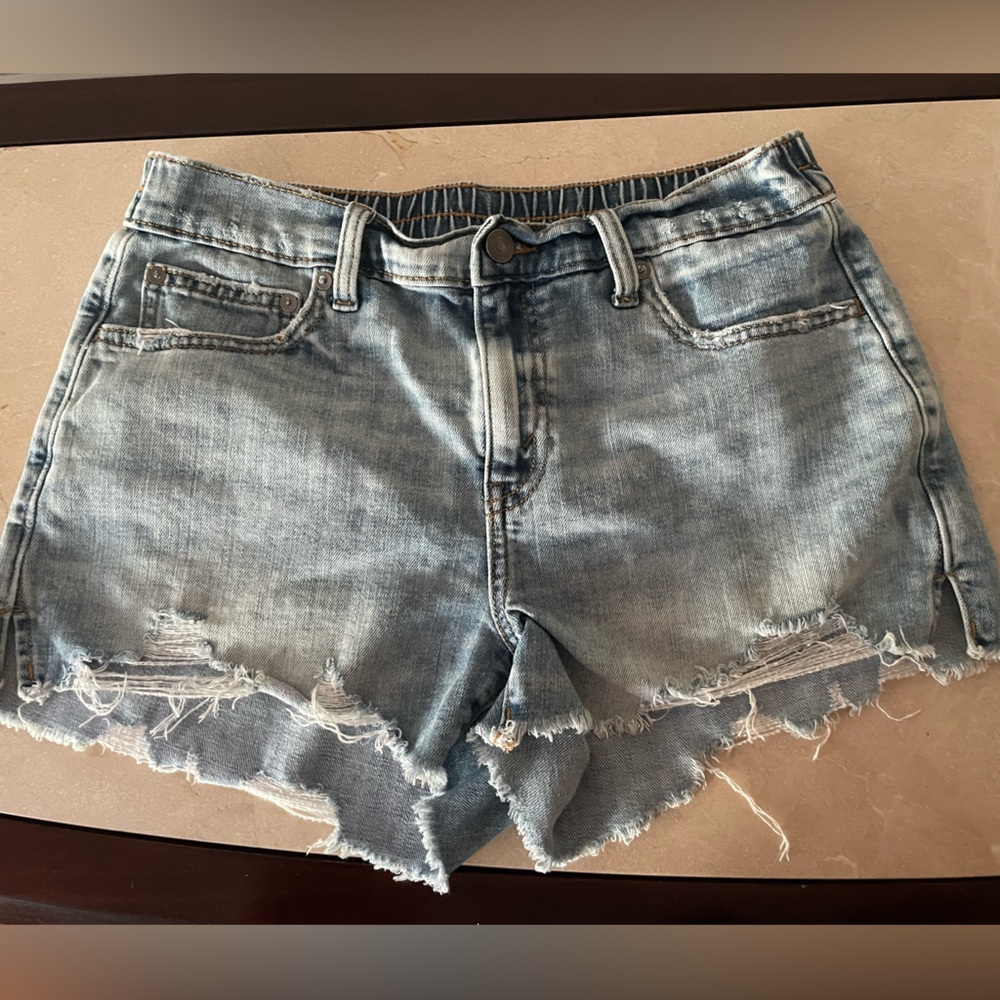 Aerie Light Blue Frayed Jean Shorts
